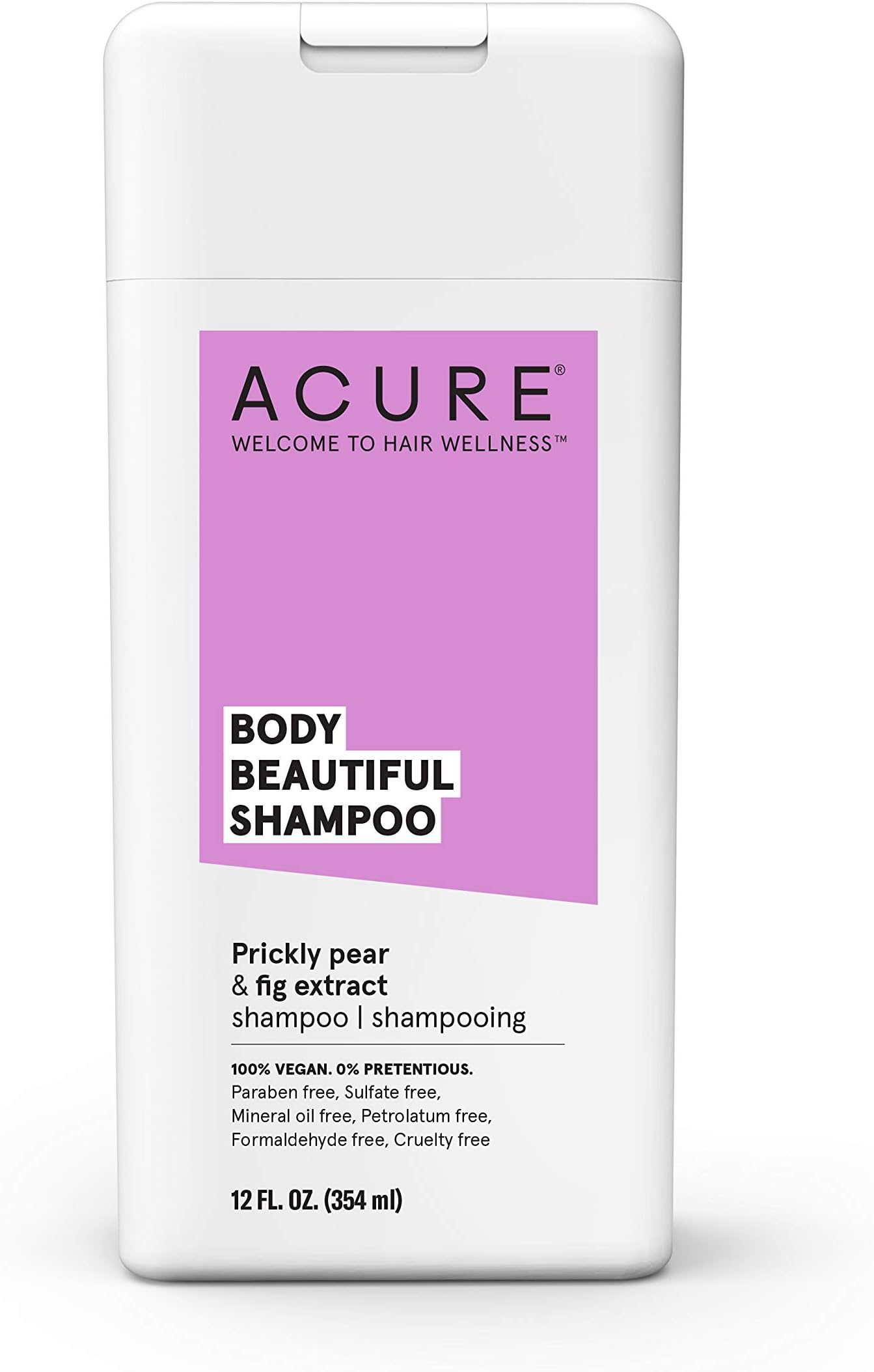 ACURE Body Beautiful Shampoo - Prickly Pear & Fig Extract | 100% Vegan | Performance Driven Hair Care | Boosts Volume & Bounce | Prevents Breakages & Replenishes Moisture | 12 Fl Oz