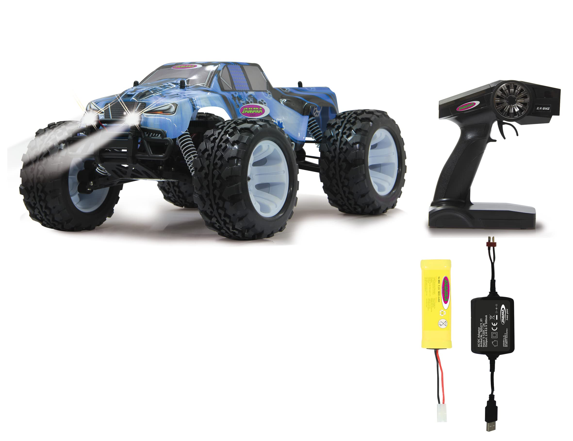 Jamara 053360 1:10 Scale 2.4 GHz Ice Tiger EP 4WD NiMh Monster Truck with LED