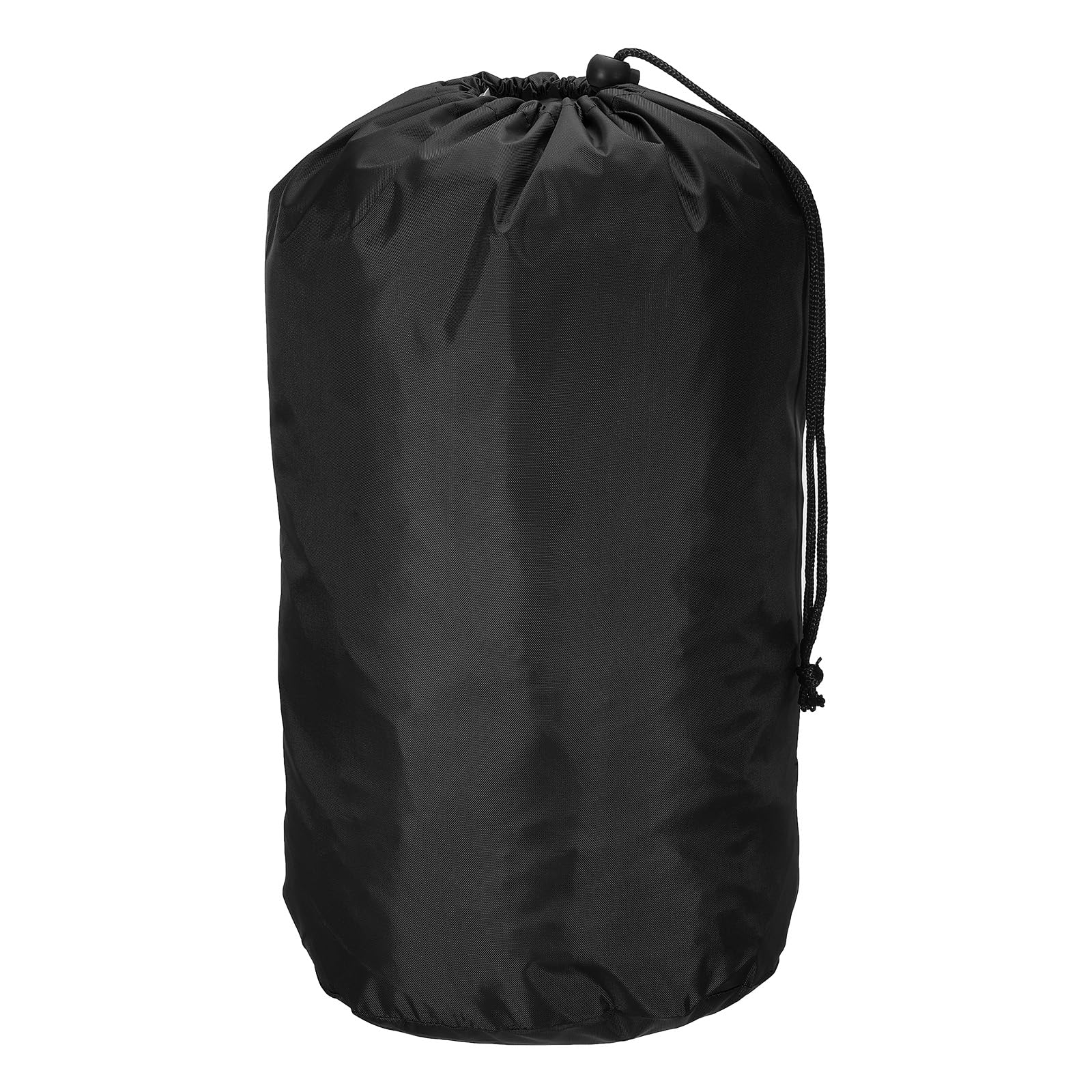 PATIKIL Stuff Sack, 9 x 16 Inch Waterproof Outdoor Storage Sack Portable Drawstring Dust Flap Bag for Camping, Black