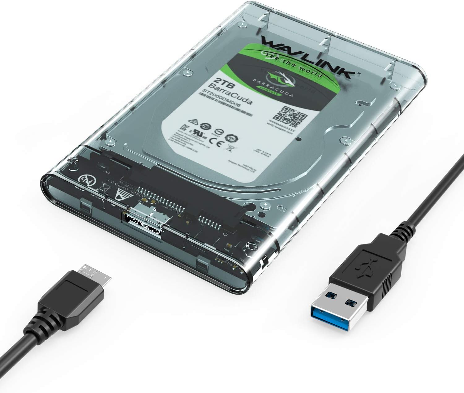 WAVLINK USB 3.0 to SATA External Hard Drive Enclosure for 2.5 inch 5mm/7mm/9.5mm SATA I/II/III HDD/SSD Support UASP Function, Max 4TB Tool-Free Design: Computers & Accessories