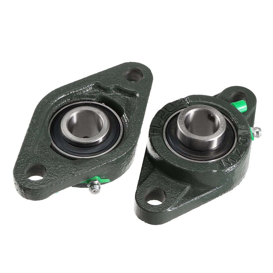 Sourcingmap 2pcs Pillow Block Bearing UCFL204 20mm Mounted Bear Two Boltflange Cast Hosing