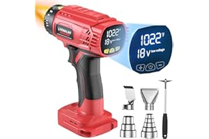 LIVOWALNY Heat Gun Compatible with Milwaukee 18V Battery: 350W Cordless Battery Powered Heat Gun 122℉~1022℉ (50℃~550℃) -Variable Temperature Control w/LED Digital Display for Shrink Tubing, Vinyl Wrap