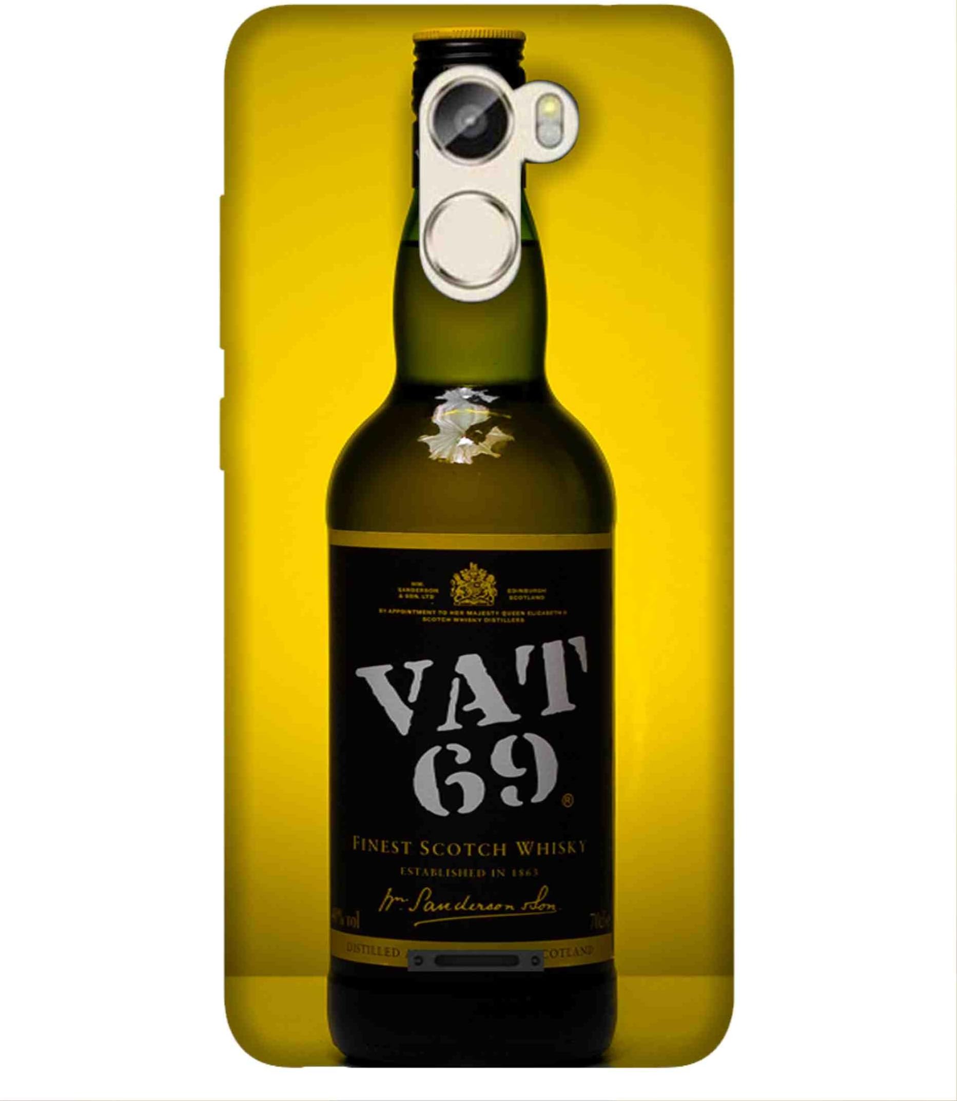 CHAPLOOS Polycarbonate Wine Bottle Printed Designer Back Case Cover for Gionee A1 Lite (Blue)