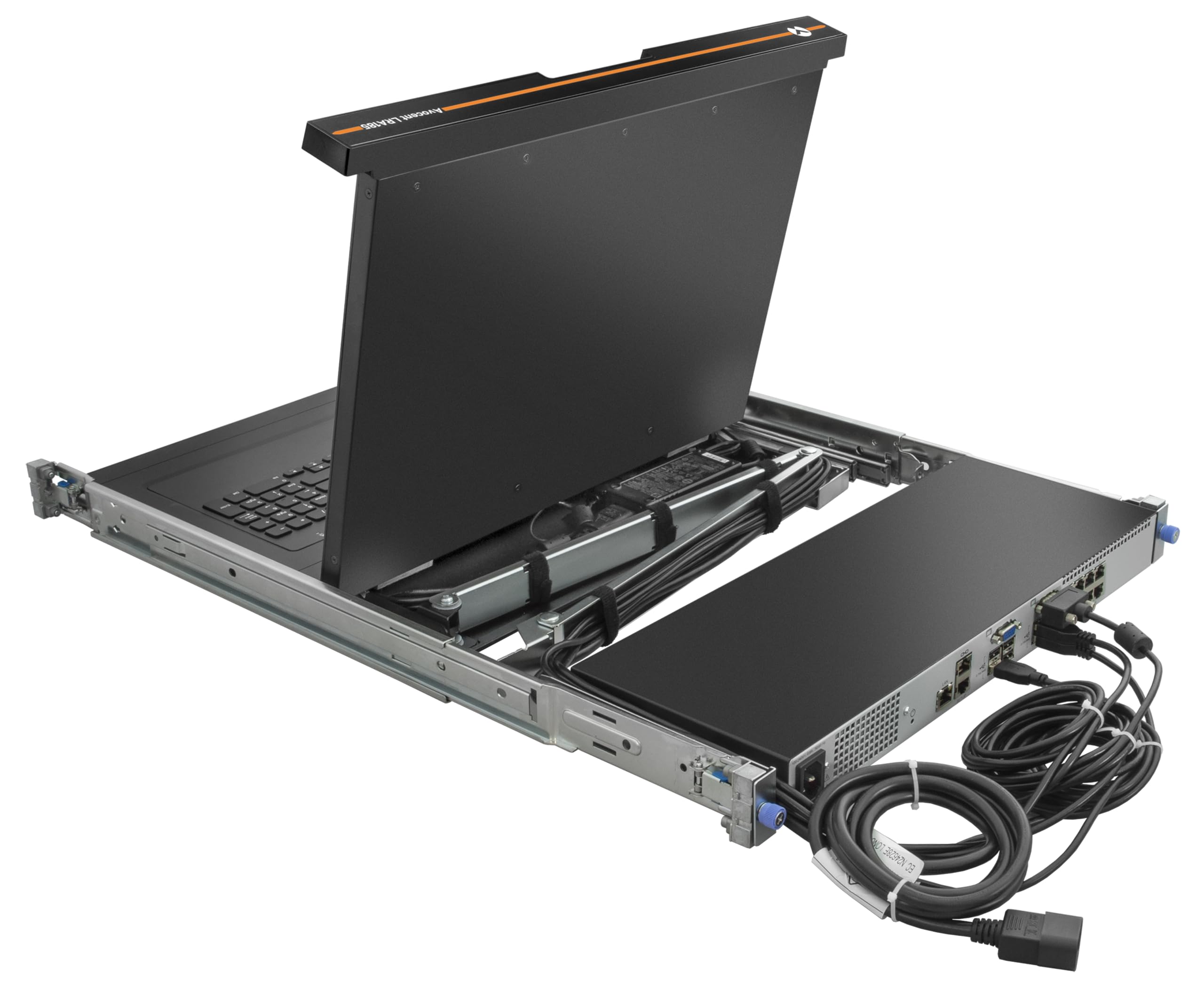 Vertiv Avocent LRA, Local Rack Access, 1U, Rack Mount Console, 8-Port KVM Console, 8 Cables (LRA185KMM8D-G01)