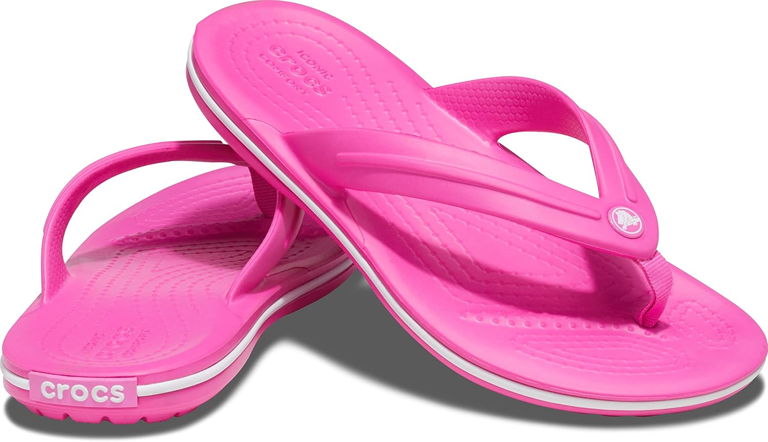  | Crocs Kids' Crocband Flip Flop | Slip On Water Shoes for Toddlers, Electric Pink, J3 US Little Kid | Sandals