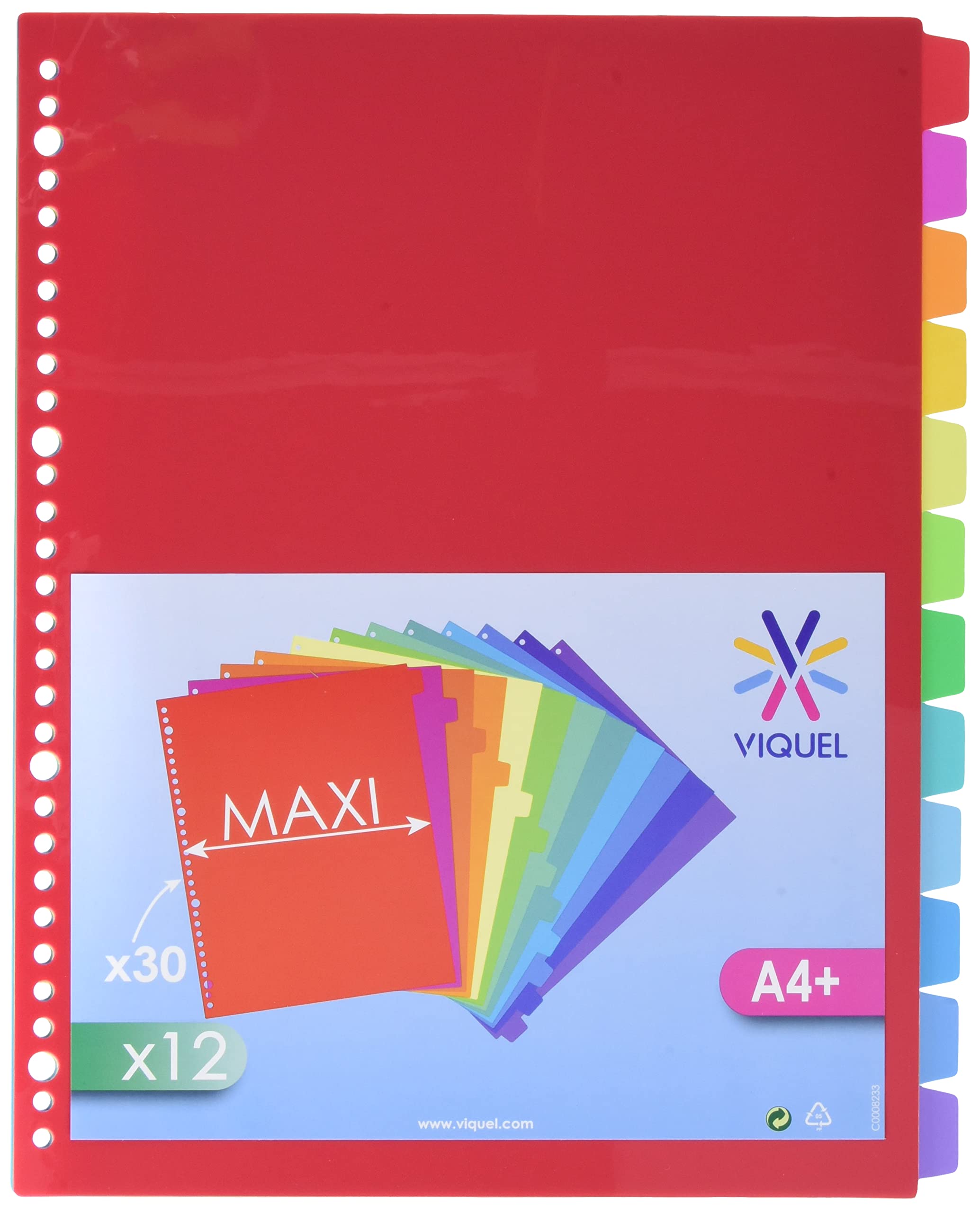 Viquel A4 Maxi Polypropylene Dividers (Pack of 12