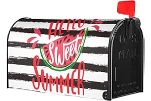 Identiy Hello Summer Sweet Watermelon Mailbox Covers Magnetic Standard Size, Spring Summer Magnetic Mailbox Covers for Holiday Outside Yard Decor 18"x21"