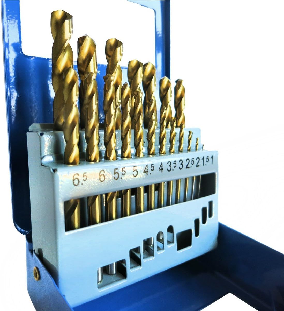 S&R Metal Drill Bit Set 1-10mm - 19-Piece HSS Titanium-Coated Bits, 19 pcs - 1-10mm, Set 19 Stk : 1,0 - 10 mm - Image 3