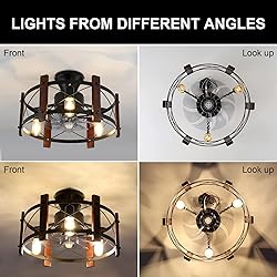 18in Industrial Ceiling Fan with Light Remote