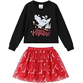 Harry Potter Girls Clothes Gryffindor Hogwarts Hedwig Owl Sweatshirts and Plaid Skirt Clothing Sets Outfits Red for Birthday