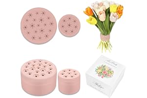 GWNF Spiral Ikebana Stem Holder Set 2 Pcs (S+L), Eco Silicone Rubber Stem Holders For Flowers, Novel Flower Arrangement Supplies For Diy Bouquets & Vase DéCor (Pink)