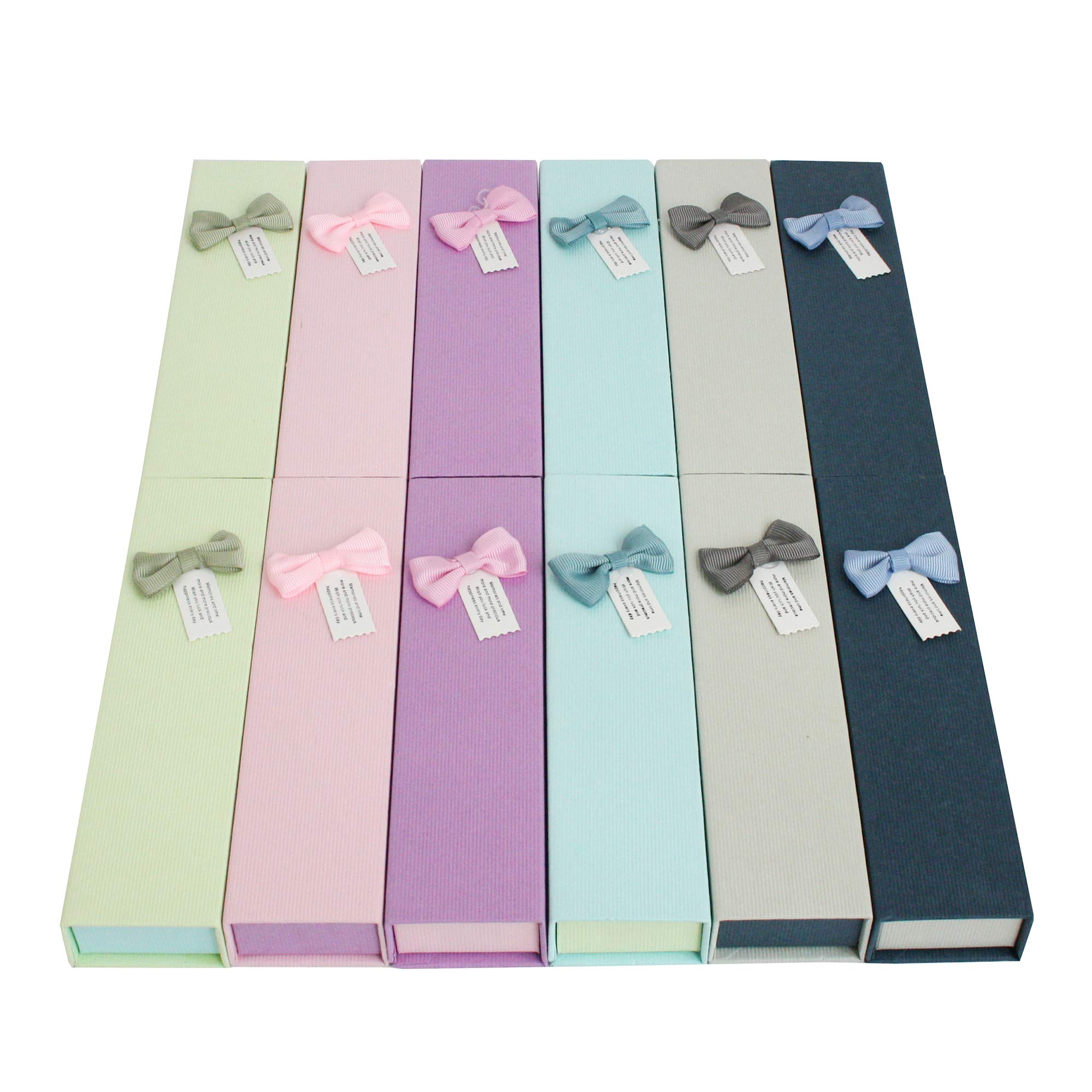 Emartbuy Set of 12 Assorted Colours Magnetic Jewellery Pendant Boxes for Anniversaries, Weddings, Birthdays Size - 20 cm x 5 cm x 3 cm