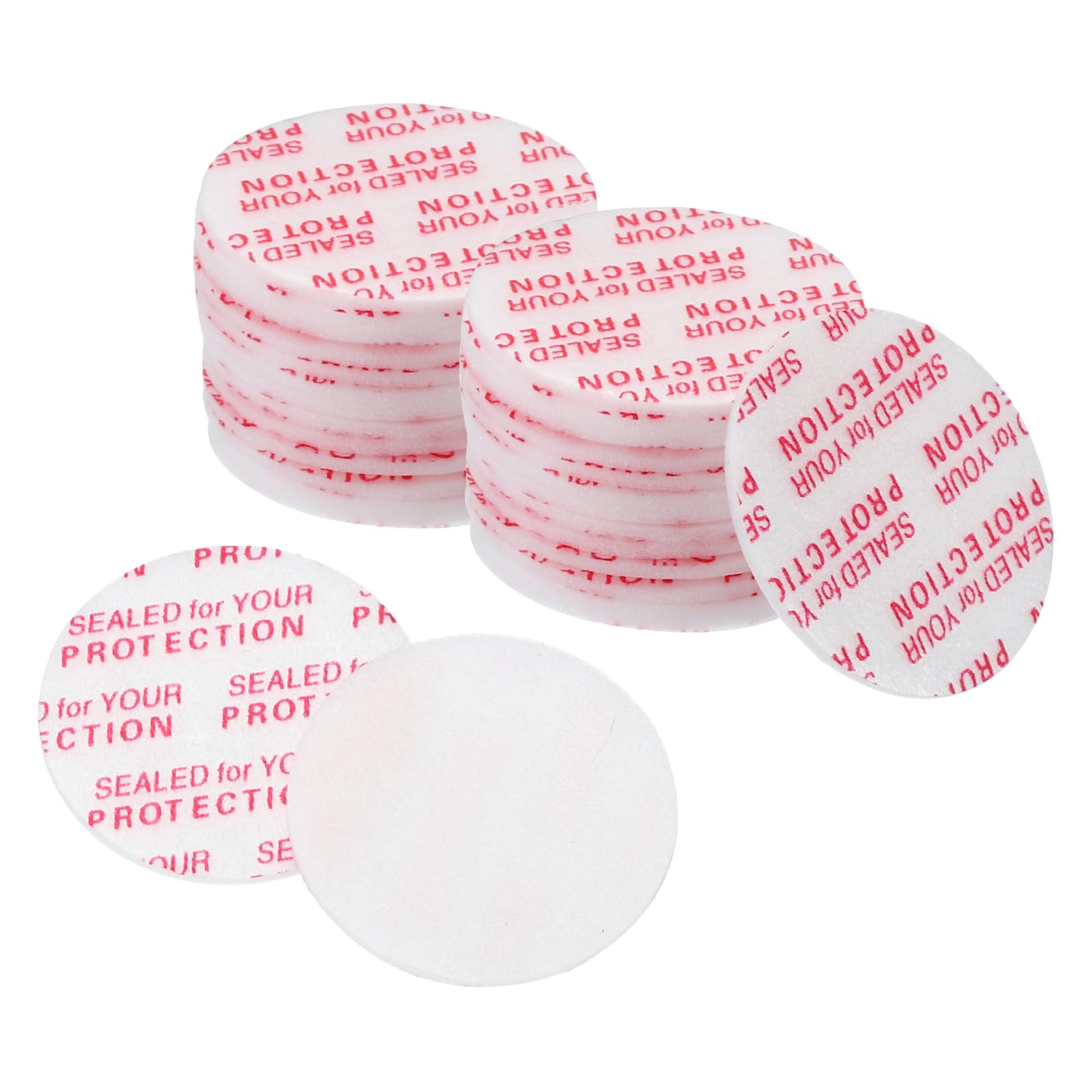 PATIKIL 28mm/1.09inch Foam Lid Liner, 100Pcs PS Foam Resistant Tamper Pressure Sensitive Seal for Bottle Cap Liners Seals, White Red