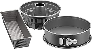 Kaiser Inspiration Backformen Backset 3-teilig, mit Springform (Flachboden), Gugelhupf Backform, Kastenform, Kuchenform antihaftbeschichtet