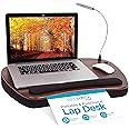 SOFIA SAM Oversized Wood Top Memory Foam Lap Desk - Padded Laptop Desk for Bed, Couch, Recliner, Portable Tray, Mouse Pad, Soft Table for Home, Travel, Fits Tablets and Laptops Up to 20 inches - Black