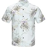 Havana Breeze Men's Hawaiian Floral Shirts Silk and Linen Button Down Casual Tropical Holiday Beach Shirts