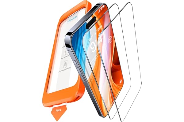 UltraGlass 9H+ Glass for iPhone 15 Pro Max Screen Protector [Military Grade Shatterproof & Longest Durable] Screen Protector 15 Pro Max Tempered Glass Full Coverage Protection, 2 Packs