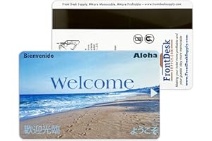 FRONT DESK SUPPLY FrontDesk Supply Magnetic Stripe Key Cards for Hotel and Motel - Beach Welcome Design - Multilingual (Set of 500)