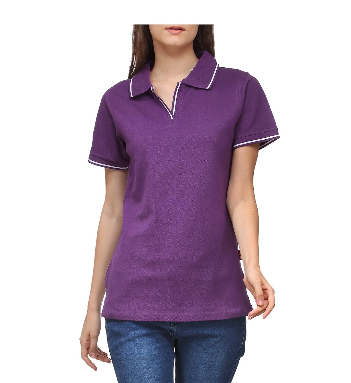 scott women's premium cotton polo t-shirt - purple