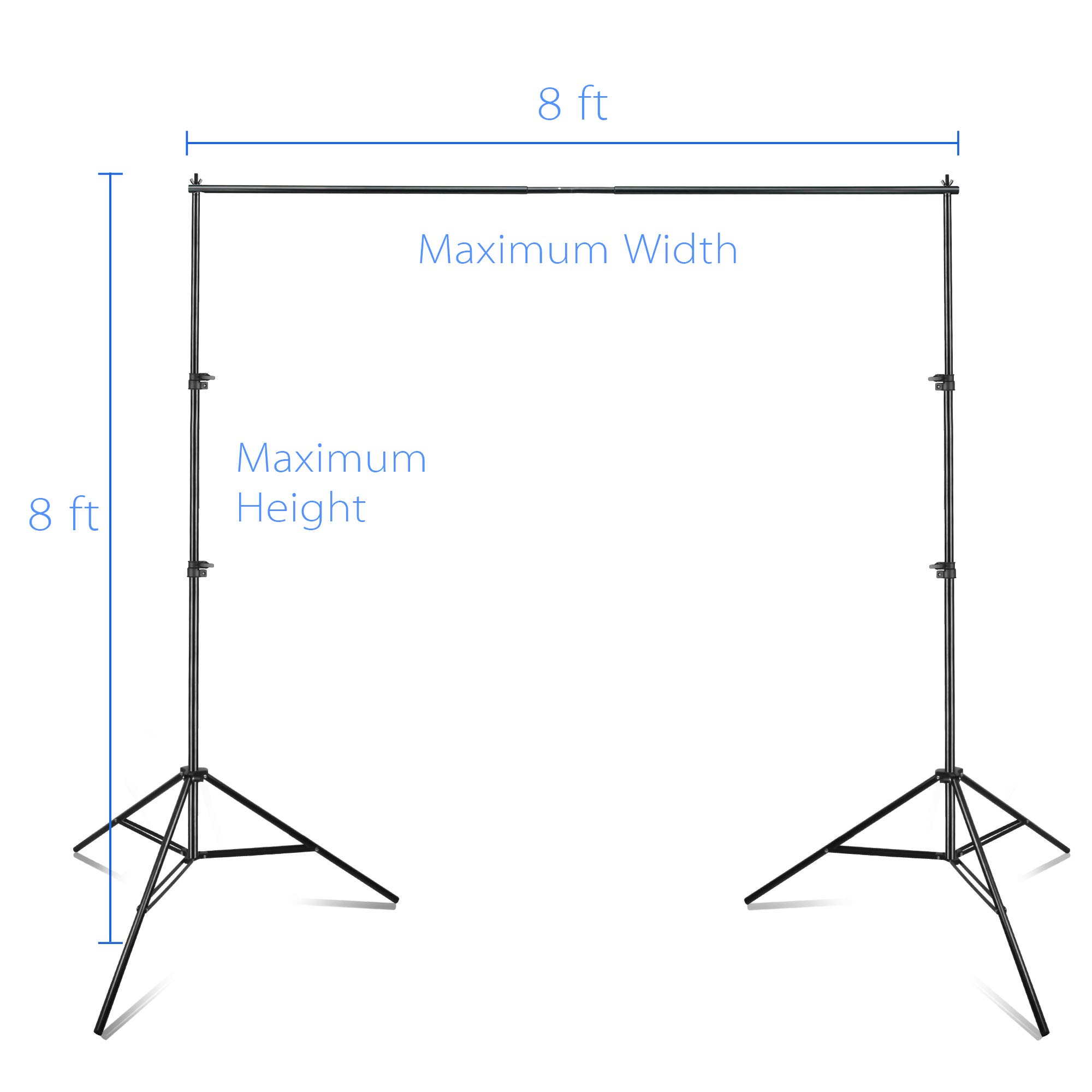 EMART Photography Backdrop Stand, 8 x 8 ft Adjustable Photo Background Holder, Back Drop Banner Support Frame Kit for Photoshoot Video Studio, Birthday Party