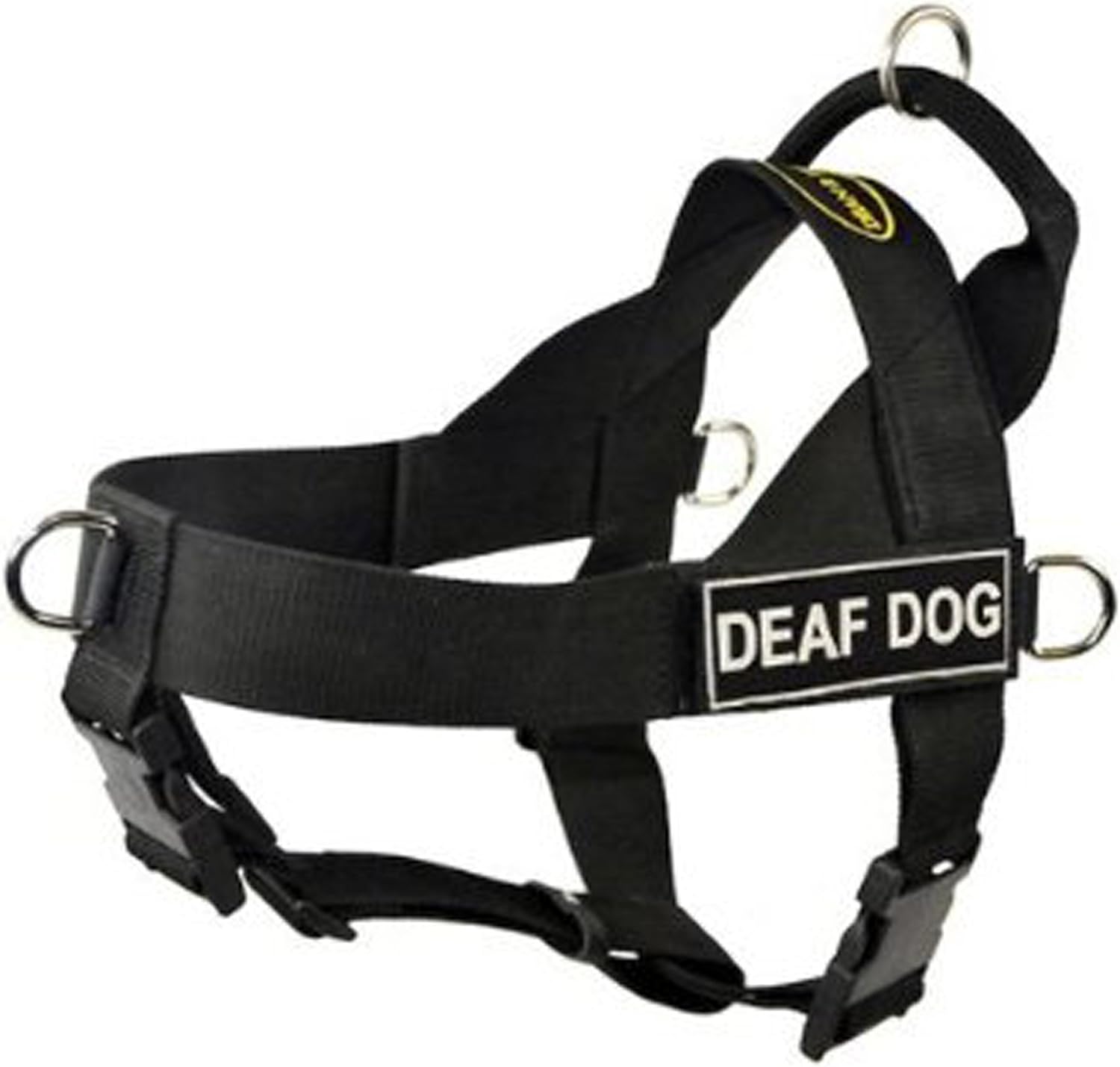 Amazon Com Dean Tyler D T Universal Deafdog Bk Xs Dt Universal No Pull Dog Harness Deaf Dog X Small Fits Girth 53cm To 64cm Black Pet Harnesses Pet Supplies