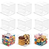 VGOODALL 45PCS Clear Boxes for Treats, 3 x 3 x 3 inches Transparent Cube Favor Boxes for Candy Chocolate Macaron Wedding Baby Shower