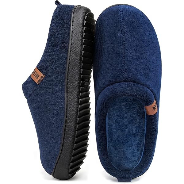 thumbnail image 2 of KuaiLu Mens Slippers Fabric Warm Sandal Slipper Memory Foam Indoor Outdoor House Slippers Shoes Comfortable Slip On Lightweight Soft Cushion Scuff Slipper For Man With Arch Support, Black Size 7 | Slippers 2 of 12