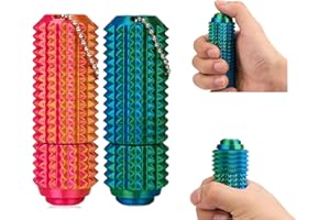 ASCAVS Button Click,Spinners,Pain Stim,3-in-1 Design of Little Ouchies Fidget Toy with Keychain,Spiky Toys Stress Relief for Adults