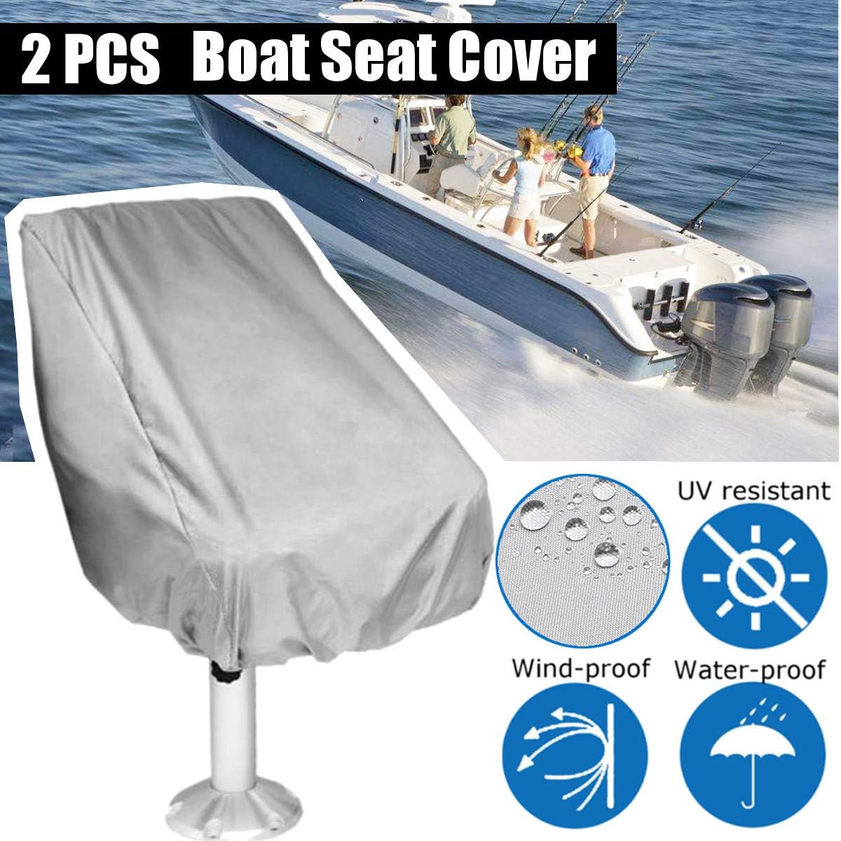 Essort Boat Seat Cover Outdoor Waterproof Polyester Folding Pedestal Pontoon Captain Boat Bench Chair Seat Cover For Helm Bucket Fixed Back Seat 56 61 64cm Grey Amazon Co Uk Car Motorbike