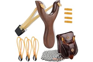 TARANDUS Solid Wooden Slingshot Set – Classic Sling Shot for Outdoor Fun, Hunting, and Catapult Games – Perfect Hunting Gear (Red)