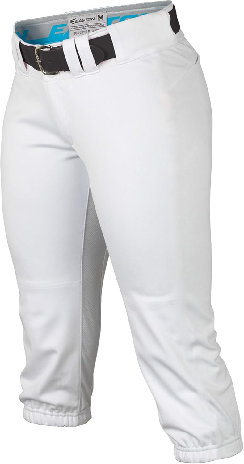 EASTON PROWESS Fastpitch Softball Pant | Women's | Solids | 2020 | 4 Way Stretch Mesh Inserts for Ultimate Fit + Comfort | Double Reinforced Knee | Elastic Waistband | 7 Belt Loop | Scotchgard : Clothing