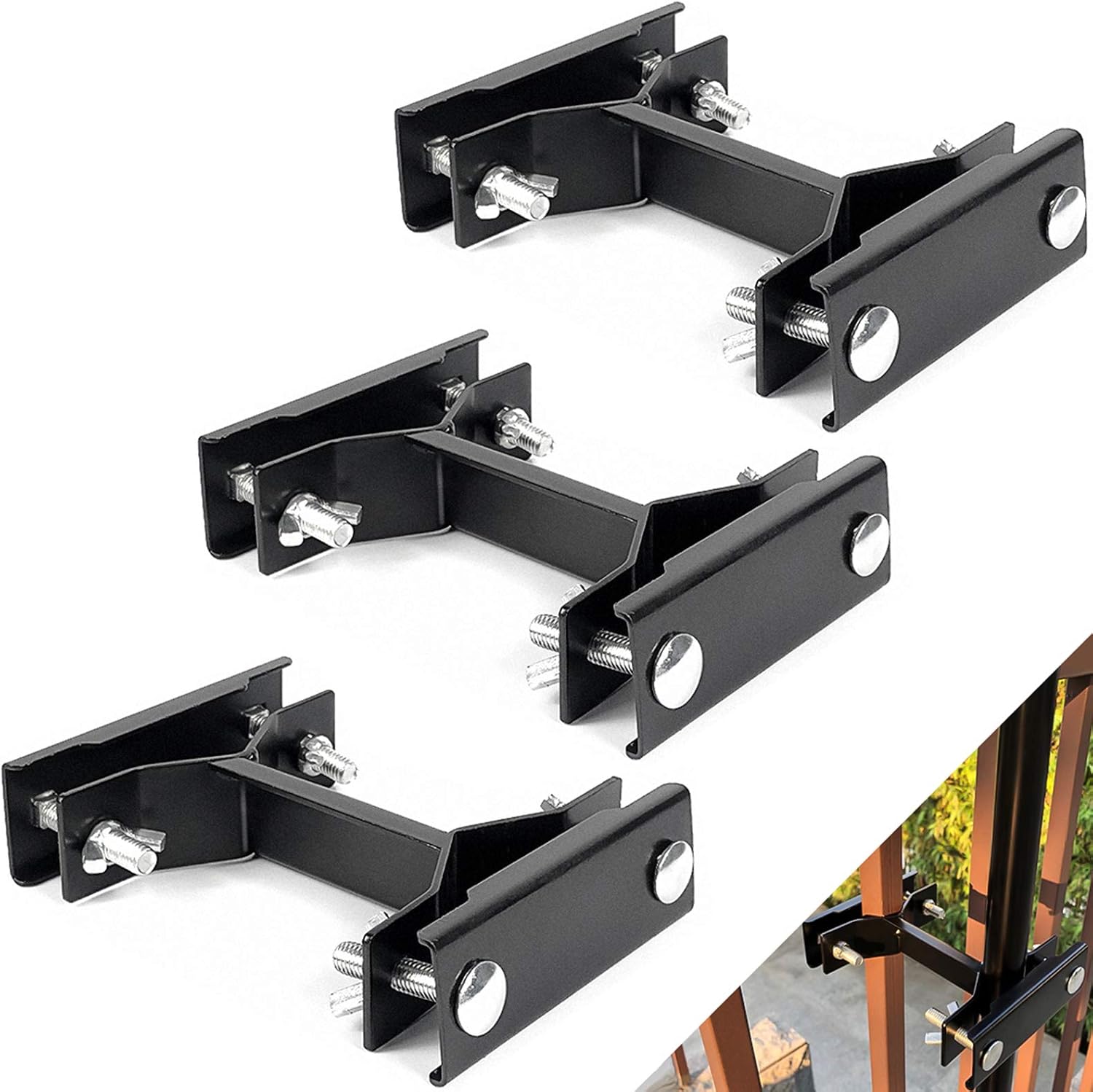 Amazon Com Homydom Deck Umbrella Clamp Outdoor Universal Patio Umbrella Torch Mount Holder Attaches To Railing Maximizing Patio Space 3 Pack Black Garden Outdoor