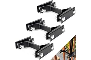 Homydom Deck Umbrella Clamp Outdoor Universal Patio Umbrella/Torch Mount Holder Attaches to Railing Maximizing Patio Space, 3 Pack Black