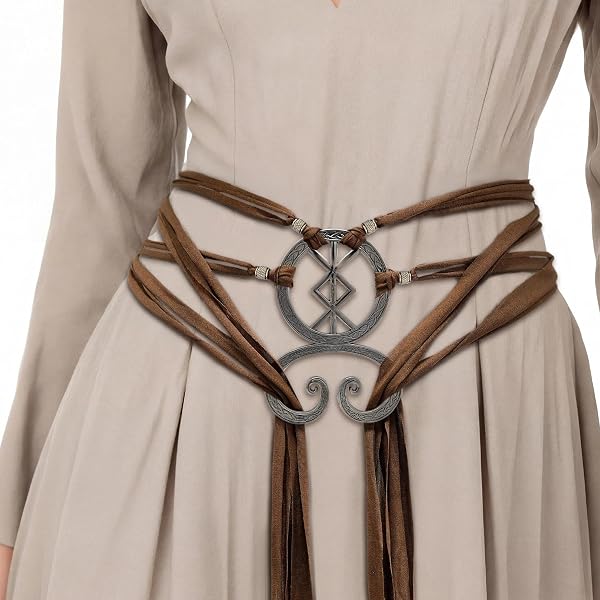 7742 Sv Senvan Gothic Belt For Men & Women Adjustable Medieval Viking Scarlet Darkness Medieval Viking Leather Belt Renaissance  main image 3