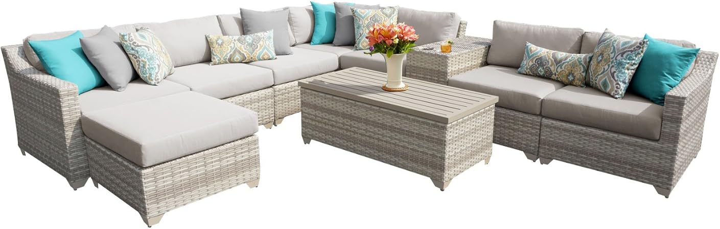 Amazon Com Tk Classics Fairmont 10b 10 Piece Outdoor Wicker Patio