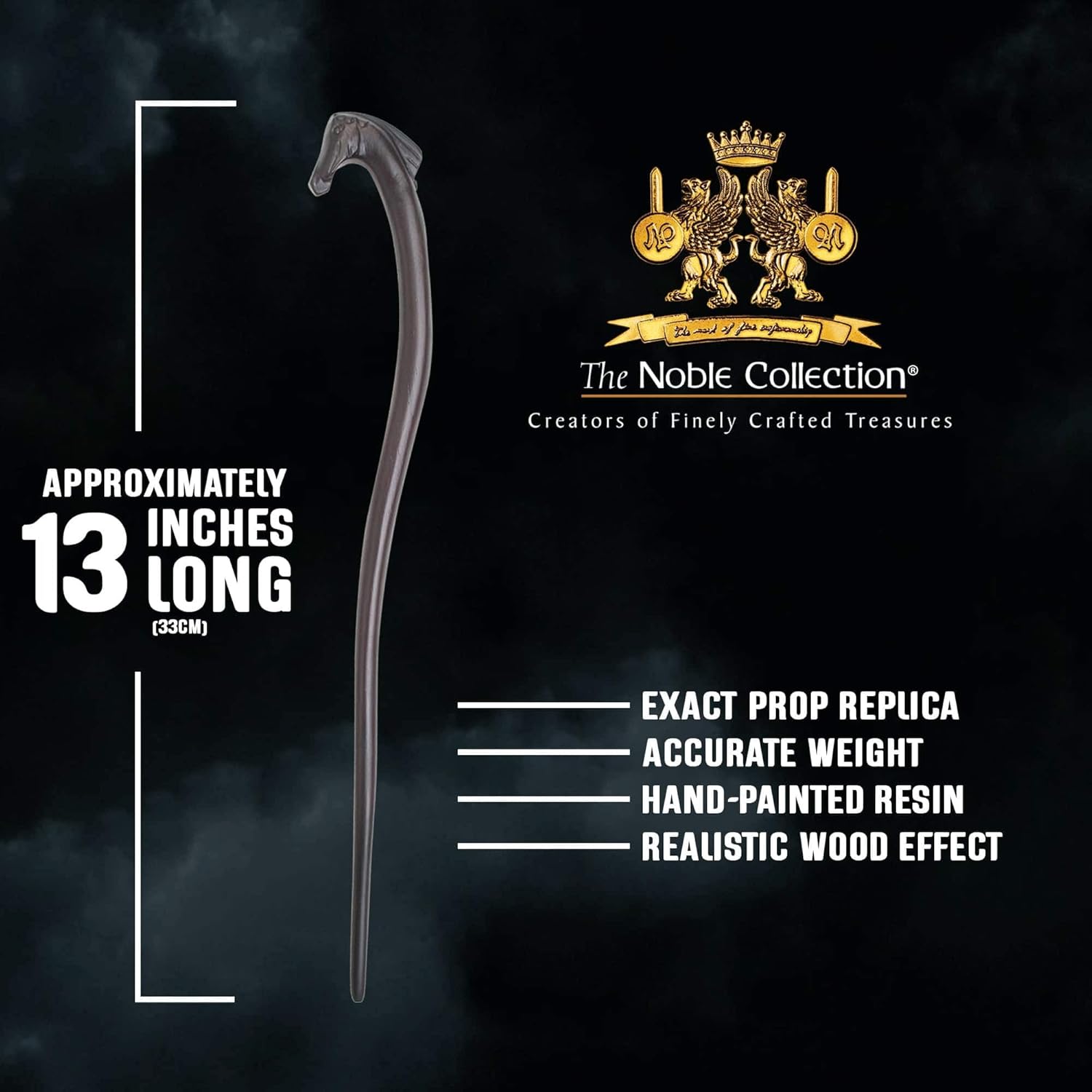 The Noble Collection, Death Eater Stallion Character Wand, 13in (33cm) Wizarding World Wand With Name Tag - Image 5