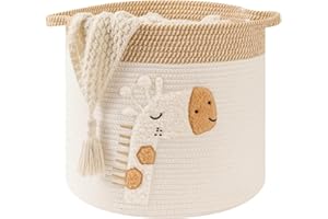 Large Blanket Baskets for Living Room Decor, Toy Storage Baskets Woven Cotton Rope Storage Basket for Kids, Dog Toys Organize