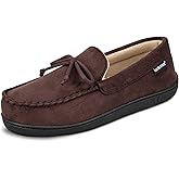 isotoner Men's Slip-on Indoor/Outdoor Microsuede Memory Foam Comfort Moccasin Slippers