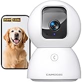 CINMOORE 5G Security Camera Indoor, 3K Pet/Dog Camera with Speaker/Phone App, PTZ WiFi Baby Monitor Cameras for Home Security, 0-Glow Night Vision 2-Way Talk, AI Tracking Facial Recognition Time Lapse