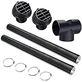 Auxiliary Heater Accessories - 75 mm Car Heating Pipeline T-Pipe Warm Air Outlet Exhaust Hose With Clips Set for Diesel Heate