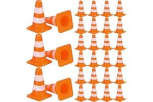QUILAX 30 Pcs Mini Traffic Cones, 1" Plastic Small Cones,Small Orange Cone Mini Construction Cone Traffic Caution Signs for Micro Landscape Sand Table, Street Signs, Engineering Road ConeSS Model(Orange)