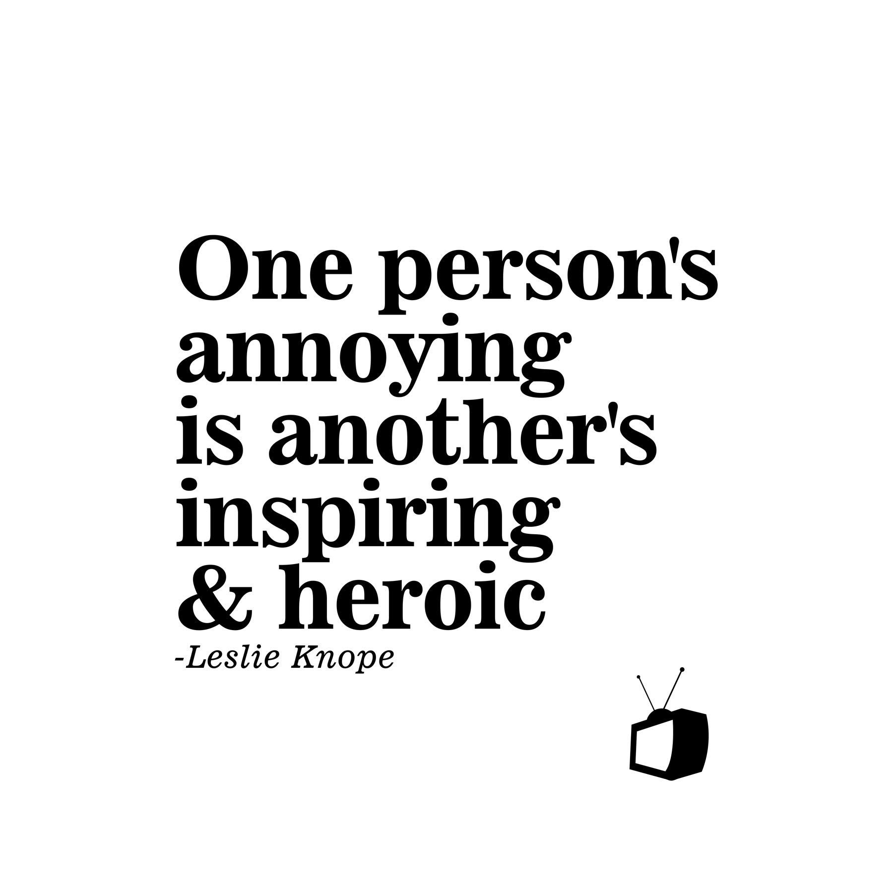 Artery8 One Persons Annoying Inspiring Heroic Knope Parks Comedy TV Premium Wall Art Canvas Print 18X24 Inch