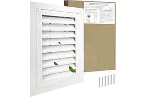 JONRIOX 12"*18" Gable Vent,Aluminum Alloy Wall Vent Shed Vents,with Removable Strainer and 180 Degree Opening Angle.Ideal for Attic,Shed,Garage,Play House,Coop.[Inside Dimensions:9.5"w X 15"h]-White 1 Pack