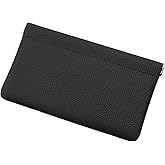 Genuine Leather Pocket Bag for Purse,Coin Purse Lipstick Phone Cosmetic Accessories Travel Pouch for Storage Waterproof Portable No Zipper Self-closing Wallet Women (Black)