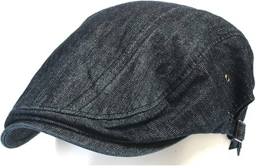 denim flat cap