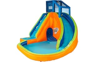 Banzai Sidewinder Falls Water Slide, Heavy Duty Inflatable Backyard Water Park w/Waterslide, Splash Pool & Sprinklers, for Kids Ages 5-12, Multicolor