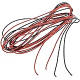 TOOGOO(R) 2x 3M 18 Gauge AWG Silicone Rubber Wire Cable Red Black Flexible