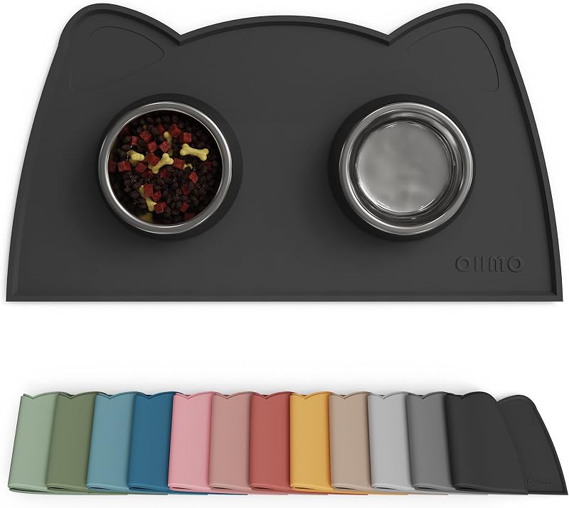 OHMO Cat Food Mat Silicone Waterproof Non-Slip Spill Proof Pet Feeding Mat