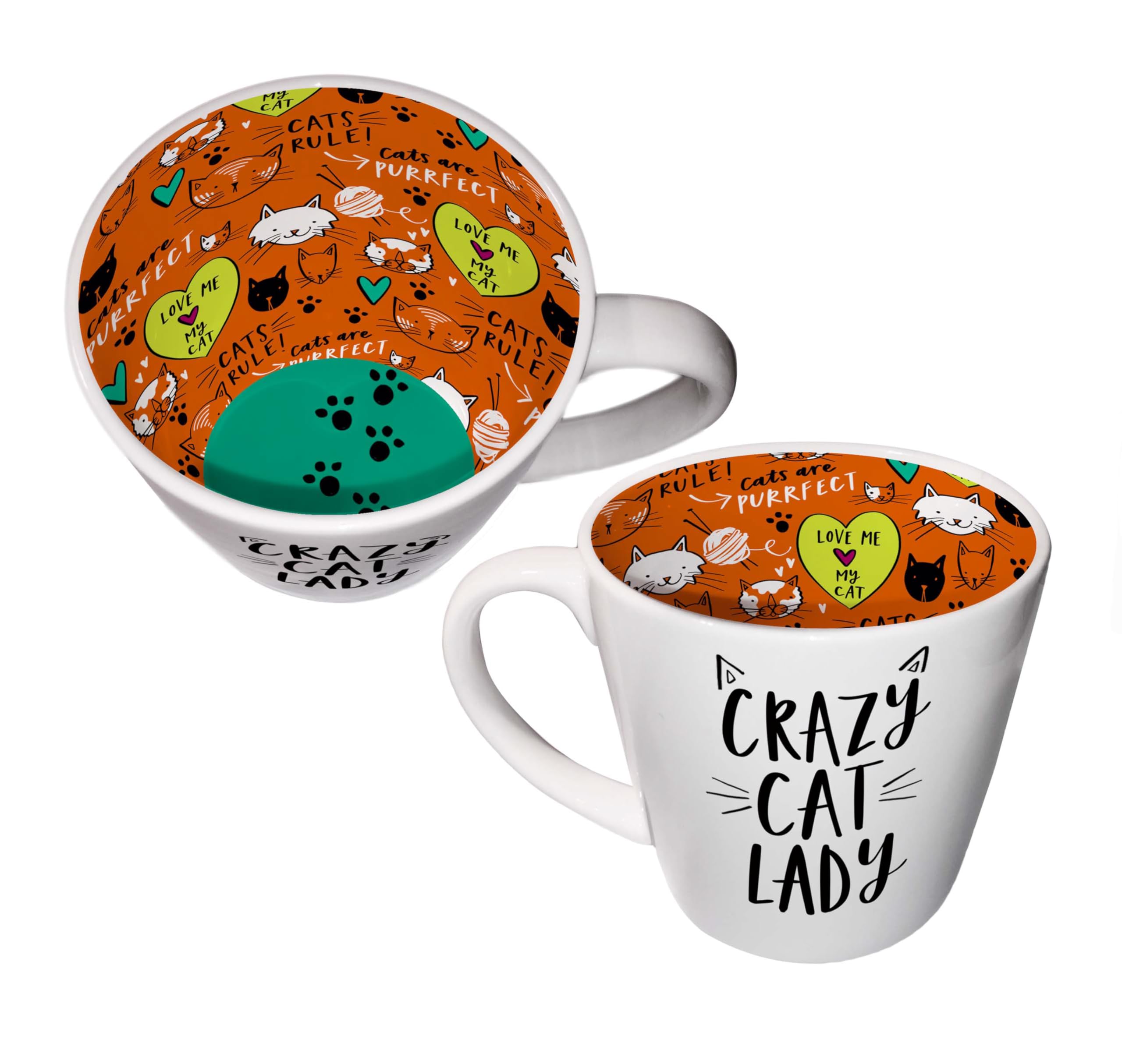 WPL Gifts Inside Out Crazy Cat Lady Mug with Gift Box (ISO175) — image 1
