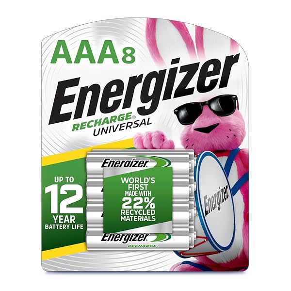 ENERGIZER RECHARGE UNIVERSAL RECHARGEABLE AAA BATTERIES (8 PACK),...